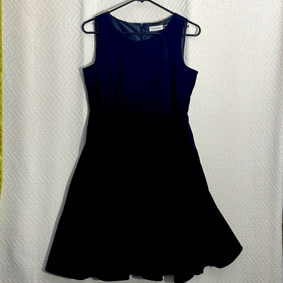 Calvin Klein Black Dress 6P Princess Seam Fit & Flare Sleeveless - Picture 5 of 15